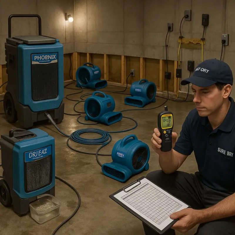 Structural Drying and Dehumidification process in Cumberland County, IL